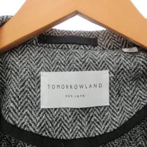 TOMORROWLAND 美品 ハリスツイード テーラードジャケット ブレザー ウール ヘリンボーン 背抜き 2B 灰 グレー 系 50 約M ECR17