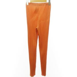 PLEATS PLEASE ISSEY MIYAKE イッセイミヤケ ISSEY MIYAKE プリーツ パンツ イージーパンツ フルレングス オレンジ 3 約L相当 PP74-JF609