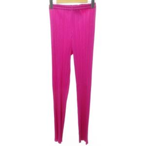 イッセイミヤケ ISSEY MIYAKE プリーツ パンツ イージーパンツ フルレングス ピンク 3 約L相当 PP63-JF203