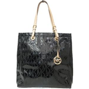 トートバッグ  ワンショルダーバッグ 肩掛けカバン ロゴチャーム MK総柄 黒 ブラック 0117 ECR17