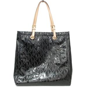 MICHAEL KORS トートバッグ  ワンショルダーバッグ 肩掛けカバン ロゴチャーム MK総柄 黒 ブラック 0117 ECR17