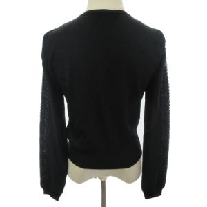 EPOCA ニットカーディガン カットソー 切替 レース 長袖 黒 ブラック 40 約M ECR17 0205