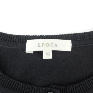 EPOCA ニットカーディガン カットソー 切替 レース 長袖 黒 ブラック 40 約M ECR17 0205