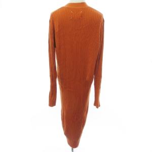 Martin Margiela 4 16AW S51HA0675 ロング カーディガン リブ 長袖 ウール オレンジ リペア跡あり