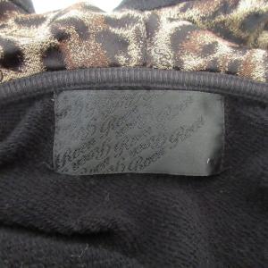 Roen スカルスワロ ジップアップ パーカー ジャケット レオパード切替 コットン ワンポイント ブラック 黒 48 約M相当 71147205