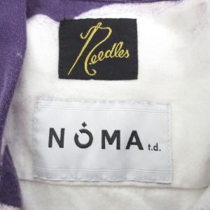 Needles ×ノーマティーディー NOMA t.d クラシックシャツ 長袖 ブリーチ加工 カットオフ加工 製品染め オープンカラー 開襟