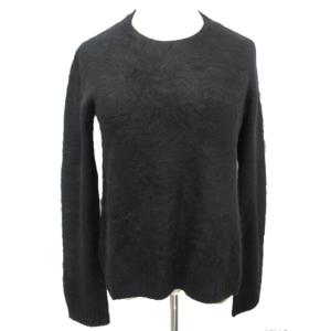 カシミヤ セーター ニット 起毛 定番 長袖 黒 ブラック 1 約SーMサイズ相当 0208