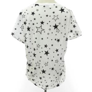 SAINT LAURENT PARIS 14SS スタープリント Tシャツ カットソー 半袖 コットン 星柄 総柄 クルーネック 国内正規 ホワイト 白 S 0226