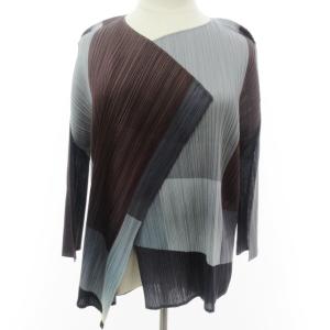 プリーツカーディガン カシュクール グラデーション 3 グレー ブラウン