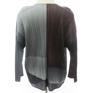 PLEATS PLEASE ISSEY MIYAKE プリーツカーディガン カシュクール グラデーション 3 グレー ブラウン