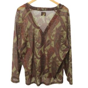 Needles 美品 22年モデル V Neck Cardigan - Poly Mesh Printed カーディガン ペイズリー柄 総柄