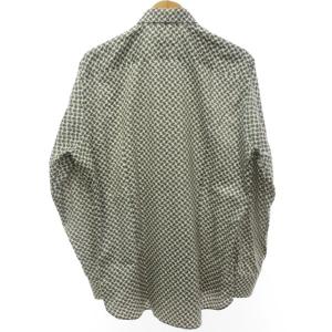 ETRO 美品 ドレスシャツ 長袖 ペイズリー柄 総柄 コットン レギュラーカラー ビジネス フォーマル ベージュ系×グリーン系 41