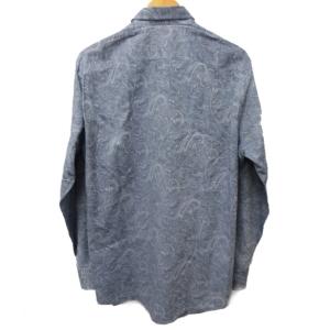 ETRO 美品 近年モデル ドレスシャツ 長袖 ペイズリー柄 総柄 レギュラーカラー ビジネス フォーマル ブルー系 青系 41 約L相当