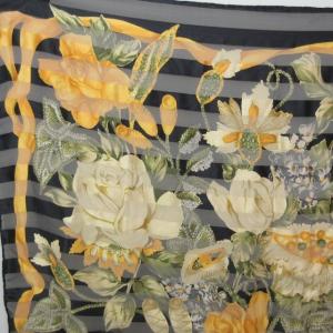 LANVIN シルクスカーフ ストール ショール フラワー柄 花柄 総柄 マルチカラー 0221