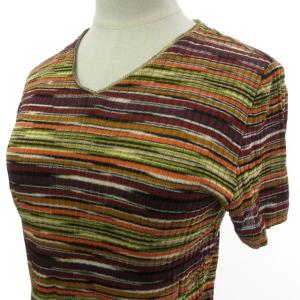 MISSONI ヴィンテージ ニット セットアップ トップス イージースカート イタリア製 ゴムウエスト 暖色系 マルチカラー 46 約L