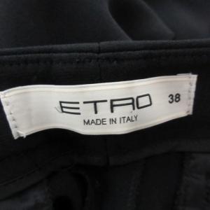 ETRO テーパードパンツ スラックス イタリア製 ストレッチ有 黒 ブラック 38 約M 0302