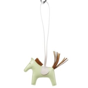 HERMES ロデオPM クレ ゴールド モーヴペール アニョーミロ バッグチャーム キーホルダー U刻印