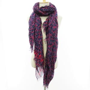 LOUIS VUITTON エトール ストール ショール マフラー 大判 レオパード柄 レッド系 赤系 0311 AA