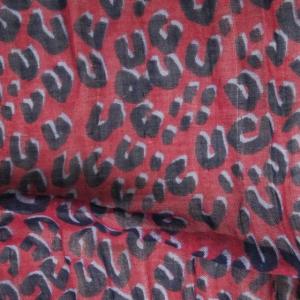 LOUIS VUITTON エトール ストール ショール マフラー 大判 レオパード柄 レッド系 赤系 0311 AA