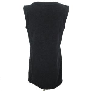 CHANEL 17SS コットン ニットワンピース ひざ丈 イタリア製 メタルボタン ブラック