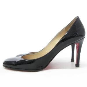 Christian Louboutin パンプス ハイヒール SIMPLE PUMP エナメル パテント シューズ 黒 ブラック 37 約23.5-24?p 0312