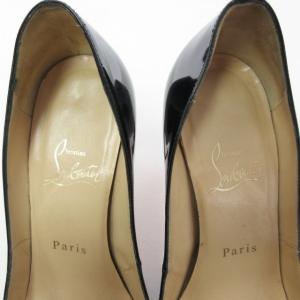 Christian Louboutin パンプス ハイヒール SIMPLE PUMP エナメル パテント シューズ 黒 ブラック 37 約23.5-24?p 0312