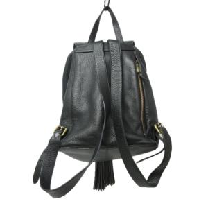 COLE HAAN 美品 リュックサック デイパック レザー タッセル フリンジ 巾着 黒 ブラック 0316