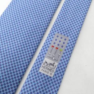 HERMES タグ付 ネクタイ CRAVATE HEAVY TWILL MIX 646058T 贈答用 プレゼント用 箱付 ビジネス BLEU