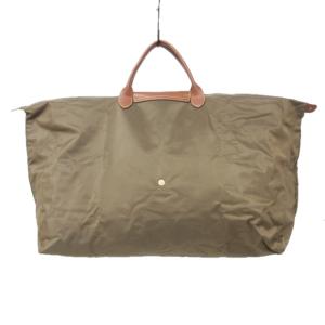 Longchamp ル プリアージュ トートバッグ ボストンバッグ 大容量 ナイロン カーキ ブラウン 系 XL 0316