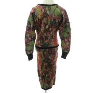 KENZO ヴィンテージ 花柄 ニット セットアップ ロングスカート セーター ウール 長袖 マルチカラー 約S 0313