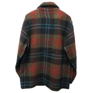 WOOLRICH USA製 美品 ヴィンテージ ウール ジャケット チェック コンチョボタン メタルボタン コート 赤 黒 茶 青 M 0316