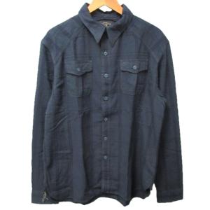 ラルフローレン タグ付 近年モデル ワークシャツ 長袖 チェック柄 ネイビー系 L 0318