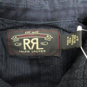 RRL ラルフローレン タグ付 近年モデル ワークシャツ 長袖 チェック柄 ネイビー系 L 0318