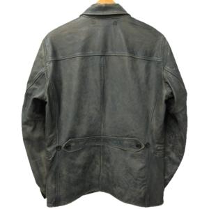 RRL INDIGO LETHER CAR COAT