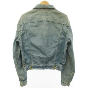 ARMANI JEANS ヴィンテージ 90s デニムジャケット Gジャン カバーオール ロゴボタン インディゴブルー 青 50 約L相当 0324