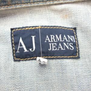 ARMANI JEANS ヴィンテージ 90s デニムジャケット Gジャン カバーオール ロゴボタン インディゴブルー 青 50 約L相当 0324