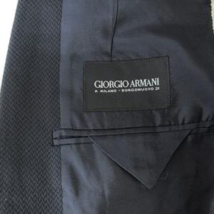 GIORGIO ARMANI セットアップ スーツ コットン 総裏 2B 紺 ネイビー 系 48 約M 0325