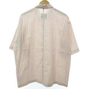 ATON 21SS GIZA STRIPE OVERSIZED SHIRT ストライプシャツ 半袖 コットン オーバーサイズ ピンク系
