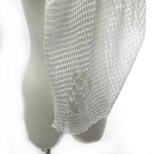 NUMBER (N)INE 希少 02SS アーカイブ モダンエイジ期 ダメージメッシュストール マフラー ショール オパール加工 本人期 ホワイト系