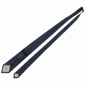 PRADA 美品 ネクタイ ナロータイ ドット 総柄 シルク イタリア製 ビジネス 紺 ネイビー 0419