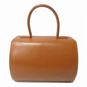 GIVENCHY ミニボストンバッグ ロゴ プレート レザー 茶