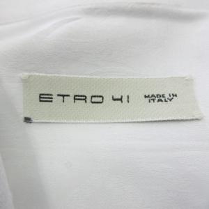 ETRO 美品 ペイズリージャカード柄 ドレスシャツ ワイシャツ 長袖 総柄 ホリゾンタルカラー カッタウェイ ビジネス フォーマル