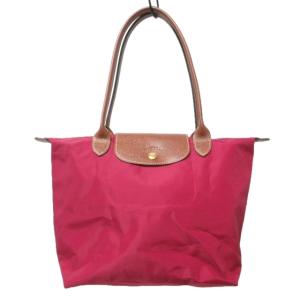 美品 ル プリアージュ トートバッグ ショルダーバッグ ナイロン 切替 レザー 紫 パープル 系 0407