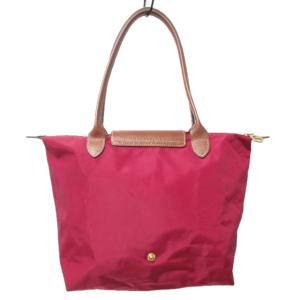 Longchamp 美品 ル プリアージュ トートバッグ ショルダーバッグ ナイロン 切替 レザー 紫 パープル 系 0407