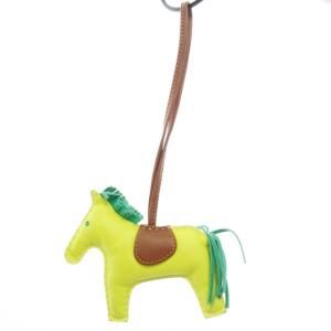 HERMES ロデオMM バッグチャーム アニョーミロ ライム×ミント×フォーブ キーホルダー