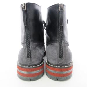 Sergio Rossi マウンテンブーツ ハンティングブーツ シューズ 靴 スエードレザー切替 内ボア イタリア製 ブラック×ネイビー系 黒×紺系