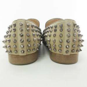 Christian Louboutin 美品 スパイクスタッズ ローファー スリッポン シューズ 革靴 レザー DANDELION SPIKES シルバースタッズ