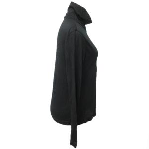 LEONARD SPORT カットソー ハイネック シャツ ブラウス 長袖 黒 ブラック 42 M 0530  IBO37