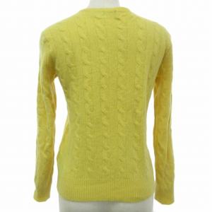 POLO RALPH LAUREN カシミア混 ケーブルニット セーター ポニー アラン編み Vネック 国内正規 黄 イエロー S 0420