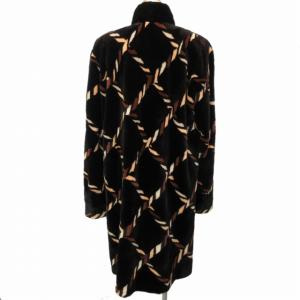 SAGA MINK 銀サガ シェアードミンクファー ロングコート 毛皮 裏地総柄 黒 茶